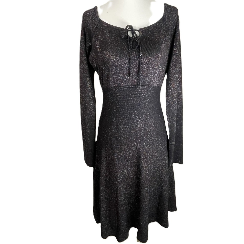 Tuckernuck Hyacinth House Selena Knit Metallic Glitter‎ Party Dress Long Sleeve